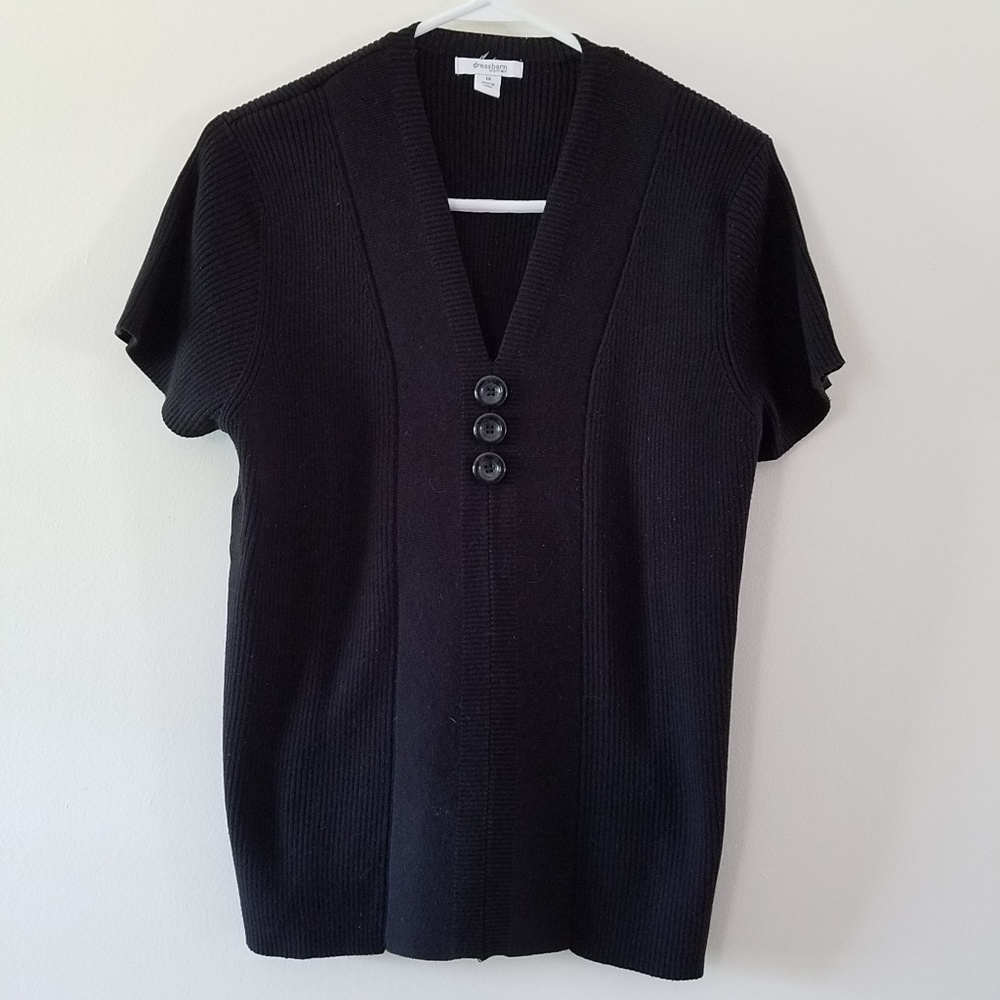 DRESS BARN 1X Extra Large Black Pullover Sweater